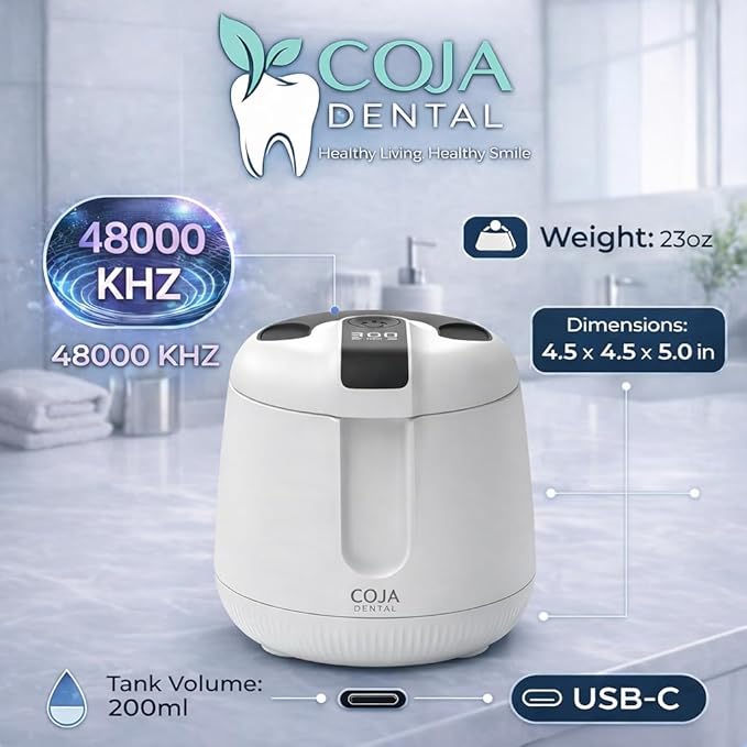 | Oral Cleansing Pod Pro + UV | Dentist-Designed Dental Pod for Retainers, Dentures & Aligners | Rechargeable USB-C (Artic White)