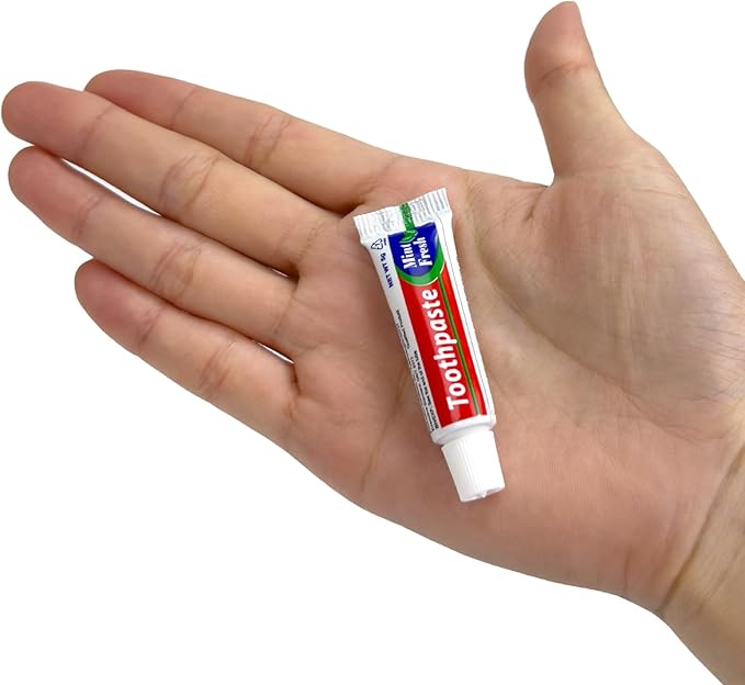 Bulk Travel Size Toothpaste, 15 Tubes 0.176 oz Extra Small Toothpaste Travel Size Bulk Disposable for Hotel, Guests, Homeless, Charity, Mint (Mini Size, Only for Single Use)