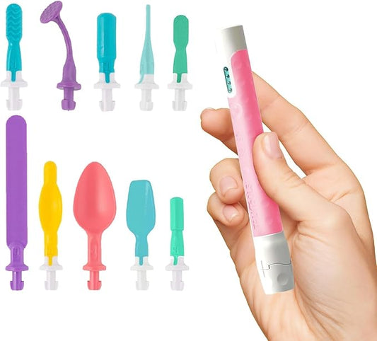 TalkTools Sensi Oral Sensory Therapy Tool with Soft Sensi Jaw Tips (Pink, 10 Tips Set - Pink)