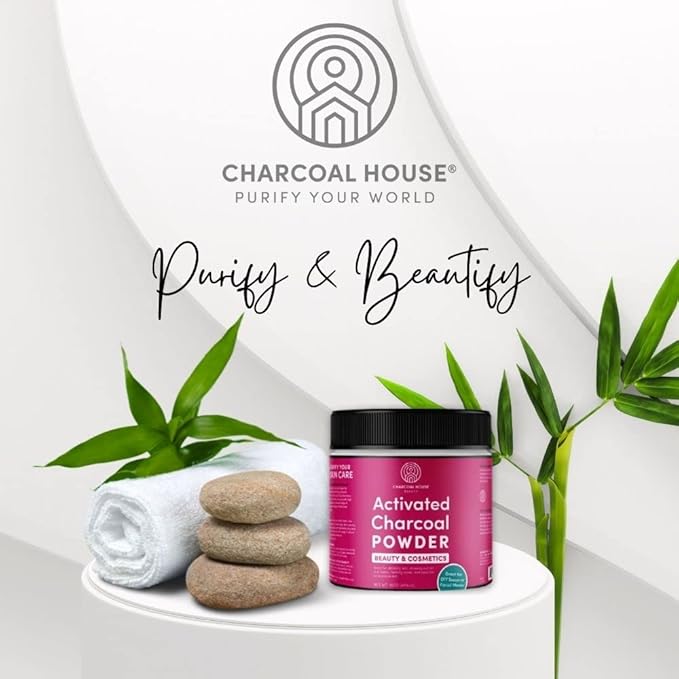 Charcoal House Activated Bamboo Charcoal Powder Food Grade - Beauty & Cosmetics - Use in Skin Care, Body Scrub, Facial Cleanser, Soap Making, Face Wash & Teeth- 11 oz