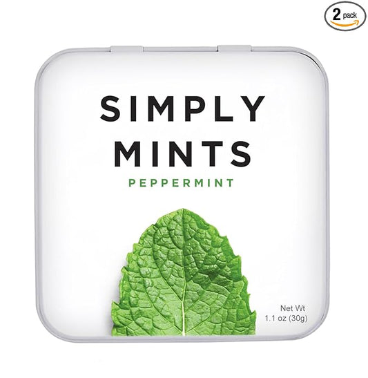 Simply Mints (Peppermint, 45 Count (1 Tin)) (Pack of 2)