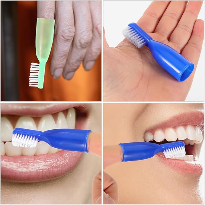 20pcs Mini Finger Toothbrushes Soft Short Handle Detention Use Teeth Cleaning Tools Anti-Self- Dental Brushes for Oral Care