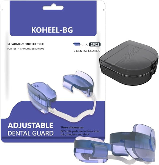 KOHEEL BG Adjustable Night Guard for Teeth Grinding, No-Boil Dental Guard for Bruxism Relief, 2 Count (Thin)