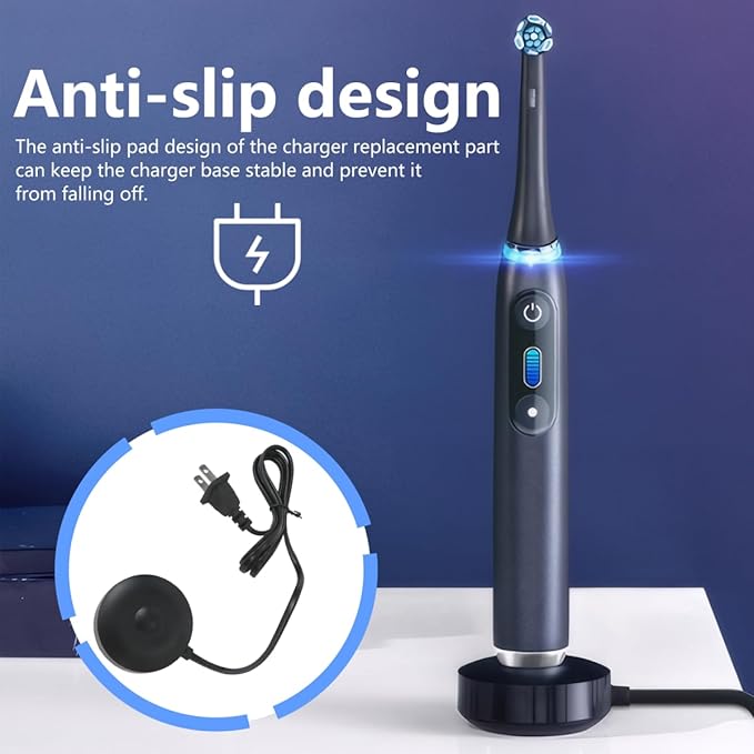 Upgrade Magnetic Charger Replacement for O RAL-B iO Series 7/8/9 Electric Toothbrush, Magnetic Charging Base Compatible for O -RAL-B Electric Toothbrush Series (Black) by GruDawu