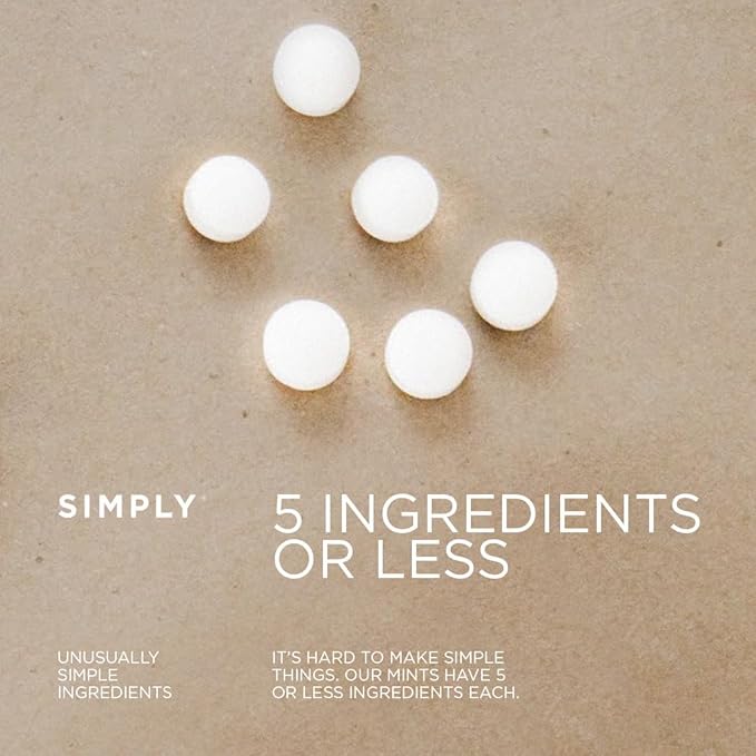 SIMPLY Mints | Caffeinated Breath Mints- Awaken (Caffeine + Peppermint + Matcha) | Pack of Six (180 Pieces Total) | Microdose Caffeine + Breath Freshening + Aspartame-Free + Vegan + non-GMO