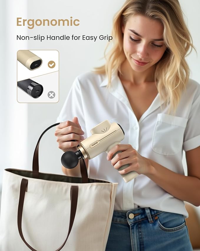 RENPHO Massage Gun Deep Tissue FSA Eligible, Valentines Birthday Gifts for Women Men, HSA Portable Percussion Massager for Back and Neck, Handheld Device with Carry Case, Active Tan
