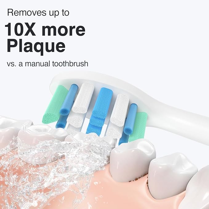 Electric Toothbrush Heads for Philips Sonicare Replacement Heads C1,C2,Replacement Brush Head Compatible with Phillips Sonicare Electric Toothbrushes, for Philips Sonic Care Brush,8 Pcs,4W+4B