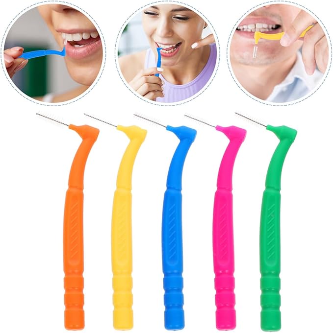 30Pcs Interdental Toothbrush Set Small Head Toothbrush for Braces Oral Cavity Cleaning Tool Ergonomic L-Shaped Brush for Teeth Gap Cleaning at Home and Travel