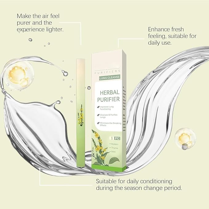 Mullein Diffuser Pen Upgraded with Extracts of Mullein, Thyme and Mint for Cleansing Lungs, Improving Breathing and Oral Air Freshening 600 Uses, 1 Stick, 1 Pack