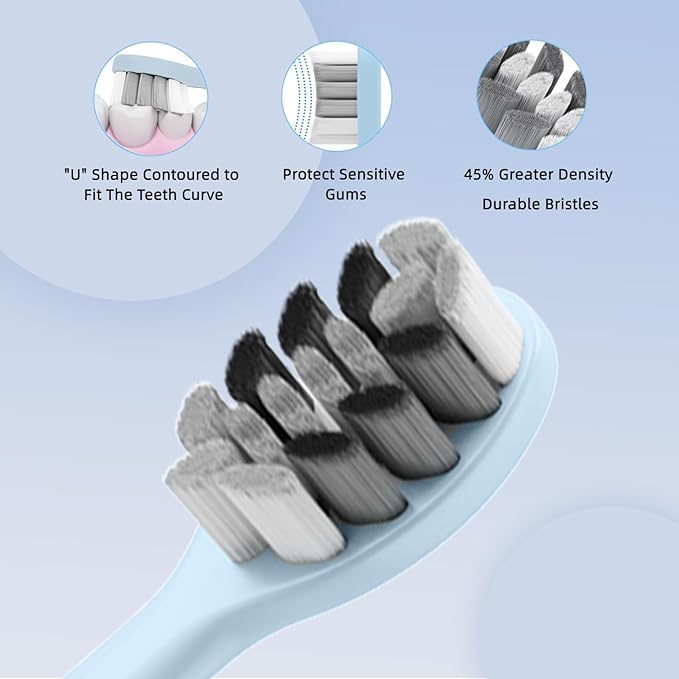 Electric Toothbrush Set, Equipped with 10 Brush Heads and Travel case, IPX8 Waterproof, 2-Minute Timer, 42000 high-Frequency Vibrations, 5 Modes, The First Choice for Gift Giving