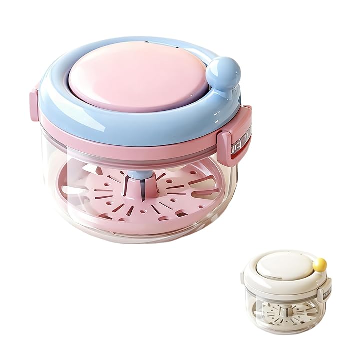 Retainer Case and Mouth Guard Case - Portable Orthodontic Storage Container with Filter and Tools, Denture Cleaning Box, No Leaks Denture Bath Box (Powder Blue)