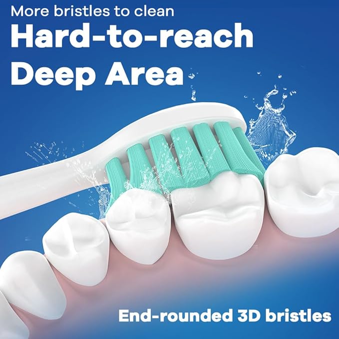 Toothbrush Heads for Philips Sonicare DiamondClean DailyClean EasyClean HealthyWhite ExpertClean W C1 C2 G2 C3 G3 W3 Sonic Electric Replacement Brush 1100 4100 5100 6100 White, 4 Pack