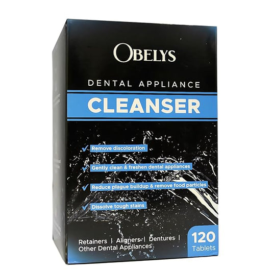 Dental Appliance Cleanser Tablets - 120 Count Tablets - For Retainers, Aligners, Dentures, Mouthguards, Night Guards, Sleep Apnea Devices, and Other Oral Appliances - Freshens and Cleans Daily