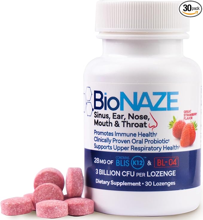 Oral Probiotic BLIS K12 & BL-04 for Sinus, Tonsil Stones, Bad Breath, Post Nasal Drip, Throat, Mouth, Teeth & Gut - Improve Oral & Respiratory Health. Clinically Proven Probiotic Strains 30 ct