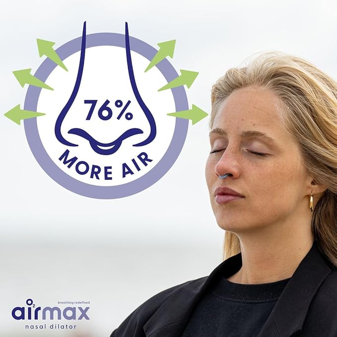 AIRMAX Nasal Dilator for Breathing - 76% More Airflow - Anti snoring Devices - Nostril Opener - Congestion Relief and snoring Solution - 1x Medium Orange