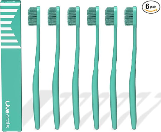 V-Cut Orthodontic Toothbrush (Mint) x 6Units – Medium Bristles, Ergonomic, Travel-Friendly Manual Toothbrush for Adults