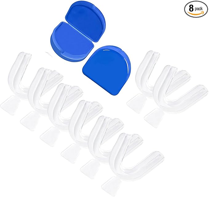 8psc Teeth Whitening Trays Kits Mouth Trays & 2 Tooth Boxes, Thermoform Moldable Whitening Teeth Tray, Oral Care Thin Moldable Mouth Tray Kit Tools for Whitening