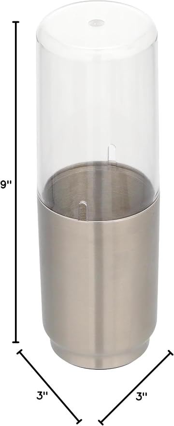 iDesign Austin Metal Covered Holder Stand, Holds Regular and Electric Toothbrushes in Master, Guest, Kid's, College Dorm Bathroom, Brushed