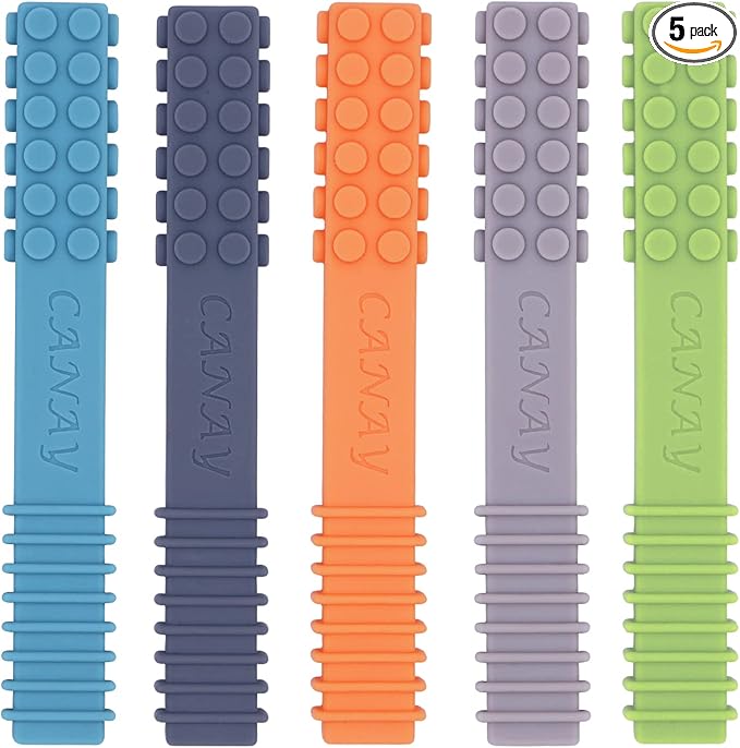 Xtra Tough Sensory Chew Stick Toys (5 Pack) - Designed for ADHD, Autism, SPD, Oral Motor Stimulation, Special Needs - Extra Tough Sensory Oral Motor Chew Tool (Toughest - Aggressive Chewer)
