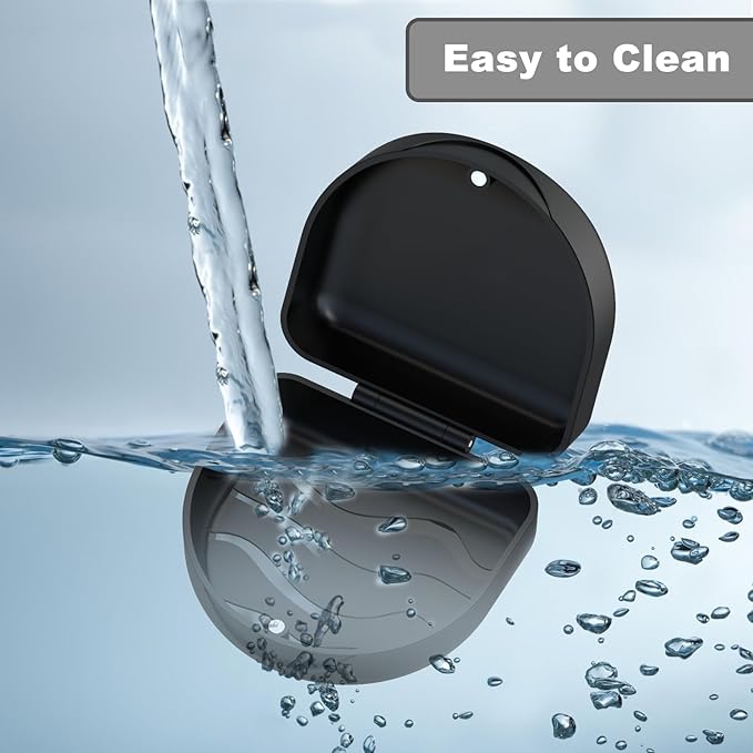 Retainer Case Denture Case: BVN Orthodontic Dental Case, Slim Braces Case, Mouth Guard Case, Denture Box, Teeth Aligner Case, Night Guard Case Container Storage Holder Black