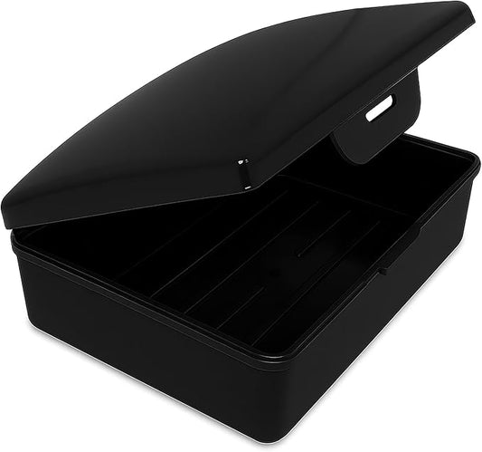 Soap Box -Black - 1 Ct - Made in The USA - Soapbox with Hinged Lid and Secure Latch