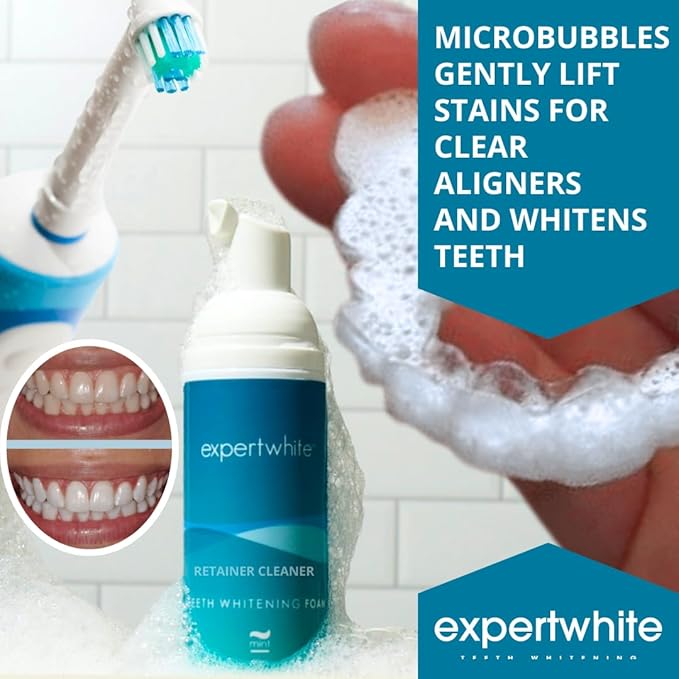 Max HP Foam Aligner & Retainer Cleaner, Teeth Whitening Foam Peroxide Teeth Whitener Foam - freshens Breath, whitens Teeth, eliminates Bacteria, Kills Bad Breath, Suitable Invisalign.
