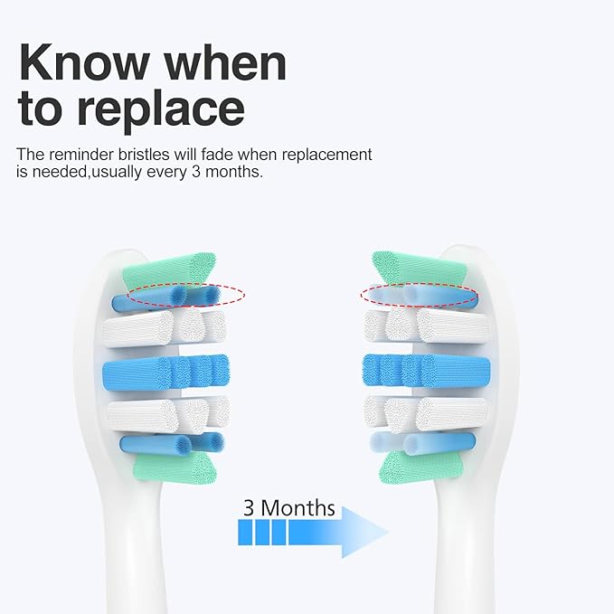 Electric Toothbrush Heads for Philips Sonicare Replacement Heads C1,C2,G2,4100,W,Replacement Brush Head Compatible with Phillips Sonicare Electric Toothbrushes C2,C1,G2,for Sonic Care Brush,6 Pcs