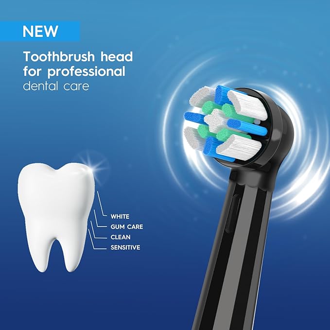 10 PCS IO Replacement Heads Compatible with Oral B IO 2/3/4/5/6/7/8/9/10/Deeep Clean Electric Toothbrush, Toothbrush Brush Heads Compatible with Oral B IO for Teeth Clean (Black/White)