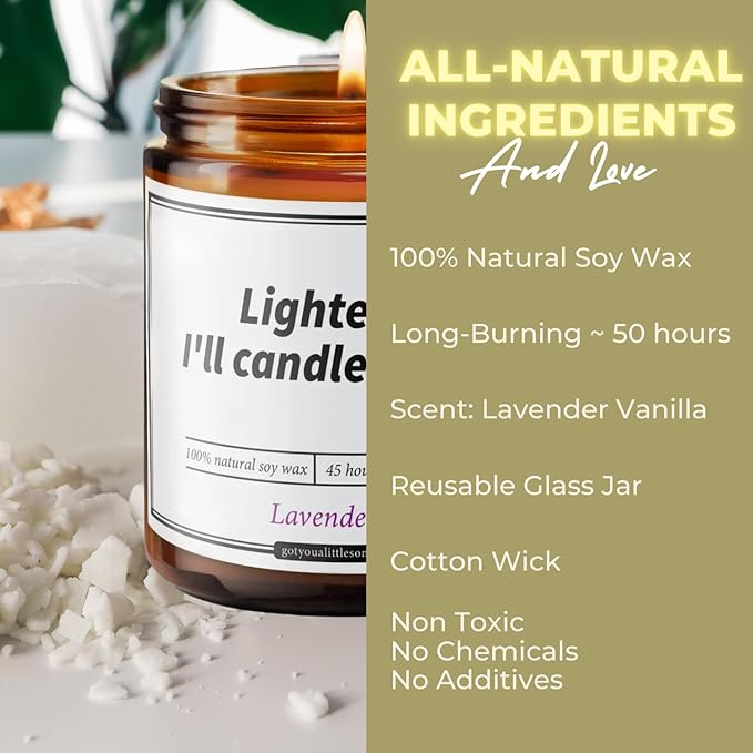 Lawyer Gifts for Women – Lavender Scented Candle | Funny Birthday Candle for Lawyer, Law School Graduation, Bar Exam, Presents for Attorney, Office Desk Present - Law Gifts for Appreciation, Christmas