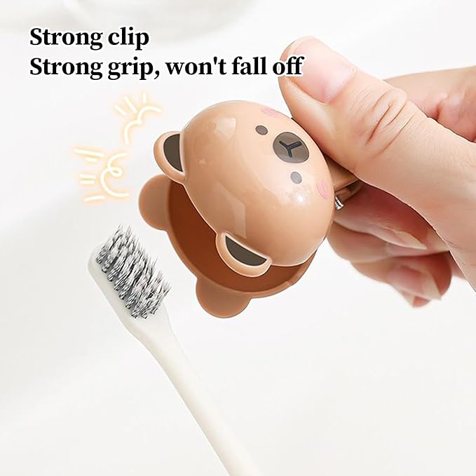 Toothbrush Protector Cap - Set of 4 Covers, Decorative Bathroom Gadgets | Hygienic Bristle Guard for Family Shared Sink