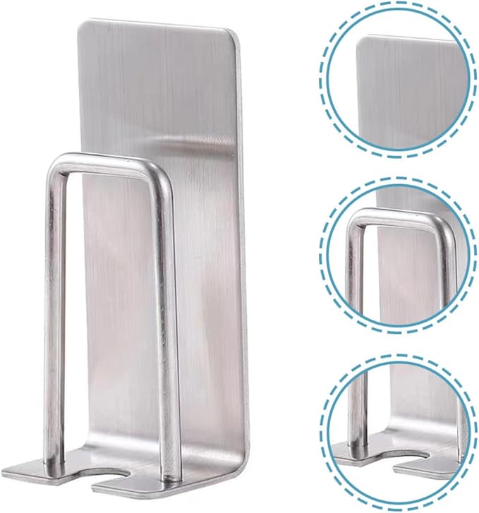 Wall Mounted Stainless Steel Toothbrush Holders 2Pcs Electric Toothbrush Rack with Adhesive Bathroom Hanging for Shower Use