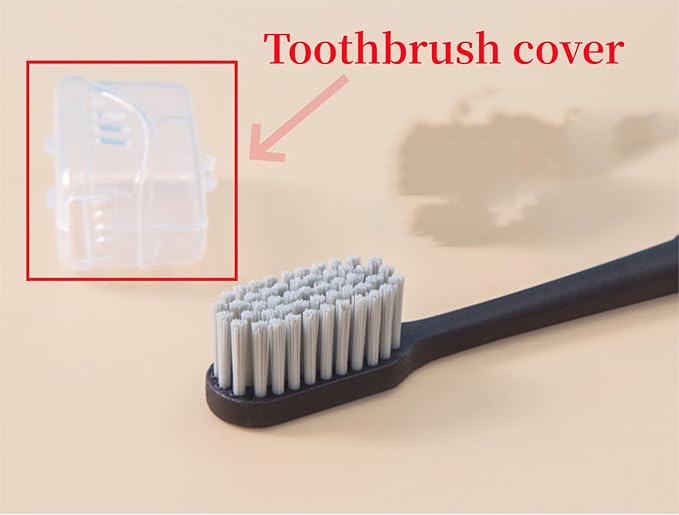 Adult Manual Hard-bristled Toothbrush with Cover, Wide Head Medium Size,for Cleaning Smoke Stain, Tartar, Coffee Stain, Tea Stain.【Hard Bristle Blue toothbrushes,5 Count (Pack of 1)】
