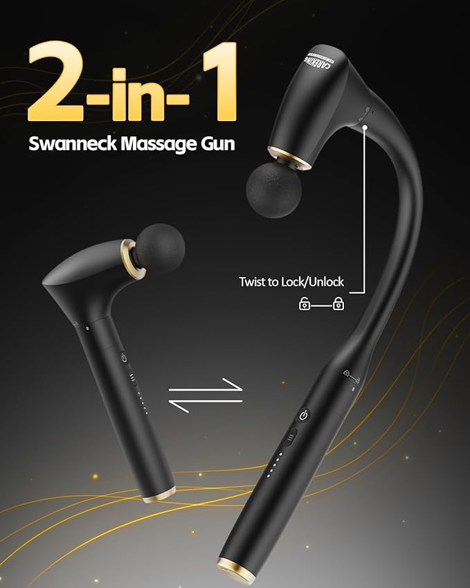 2-in-1 Detachable Percussion Massage Gun with Extension Handle, Back Massager for Pain Relief Deep Tissue Muscle Massager for Arm Shoulder Lower Back Thigh Waist, Gifts for Women , FSA-HSA Eligible