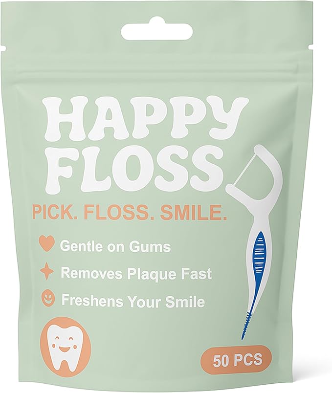 Premium 2-in-1 Dental Floss Picks with Soft Dental Pick – Dual-Action Floss Sticks for Plaque Removal, Gum Care – 50 Count