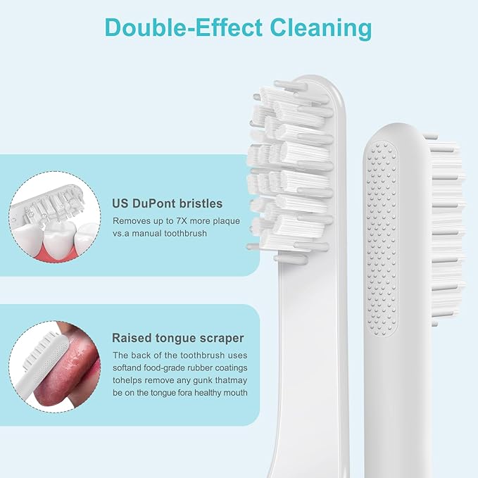 Toothbrush Replacement Heads Compatible with Quip Sonic Toothbrush-Soft Bristle Adult Refill Toothbrush Heads, Light Gray, 4-Pack
