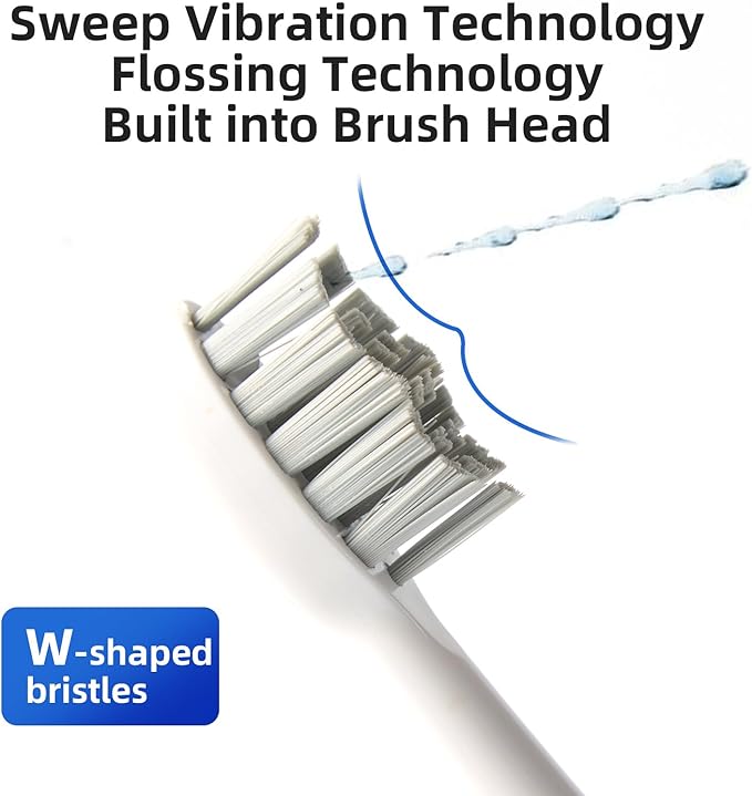 Professional Flossing Electric Toothbrush with Water Flosser, Water Flossers for Teeth 2 in 1 Toothbrush and Water Flosser Combo, Sonic Electric Toothbrush Cordless Flossing Brush (Blue)