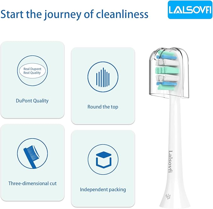 Toothbrush Replacement Heads Compatible with Philips Sonicare and More Click-on Handles 12 Pack