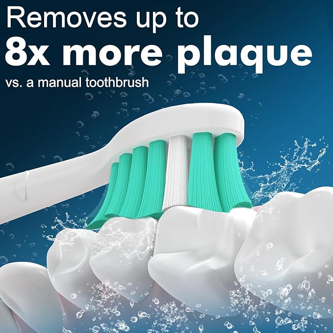 Electric Toothbrush Replacement Heads Compatible with Philips Sonicare ProtectiveClean 2 Series Plaque Control 4100 5100 6100 9024 6064, White, 4 Sonic Brush Head