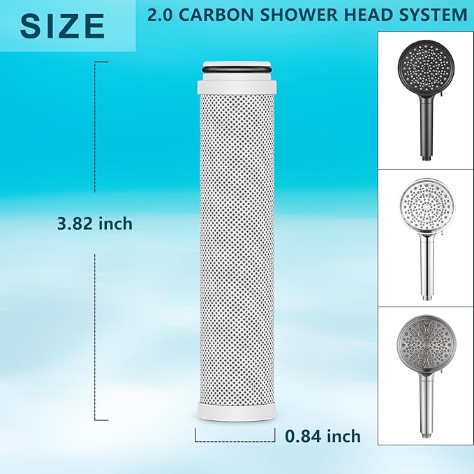 AWO 3 PACK Replacement Shower Filter Compatible with Cobbe Handheld Shower Head - 2.0 Carbon Showerhead Filter System,Water Softener Filters Beads for Hard Water Reduces Dry Itchy Skin,Remove Chlorine