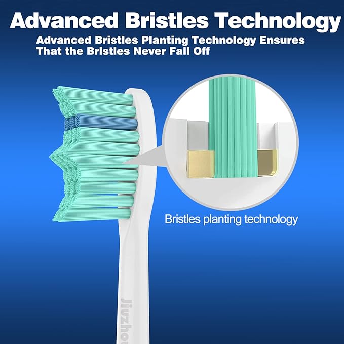 Toothbrush Replacement Heads for Philips Sonicare E-Series, Essence, Elite, Advance, CleanCare Screw-on Electric Toothbrush Heads HX7022/66, 6 Pack