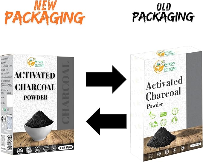 Herbs Botanica Activated Charcoal Powder 100% Food Grade Bamboo Charcoal Powder for Baking, Soap Making, Face Masks & DIY Skincare Fine for Multiple Uses 2 oz