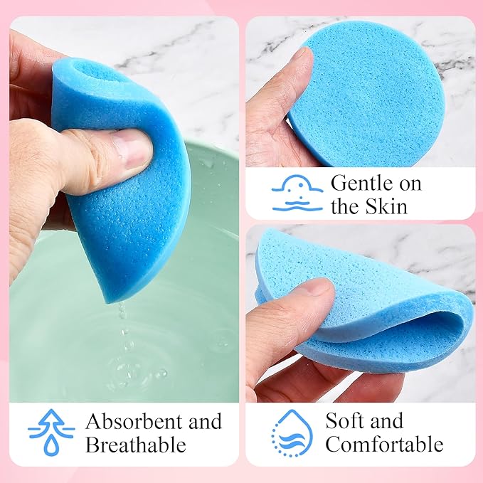 480 Pcs Compressed Facial Sponges, Soft Makeup Removal Round Face Wash Sponge, PVA Facial Sponges for Women Estheticians