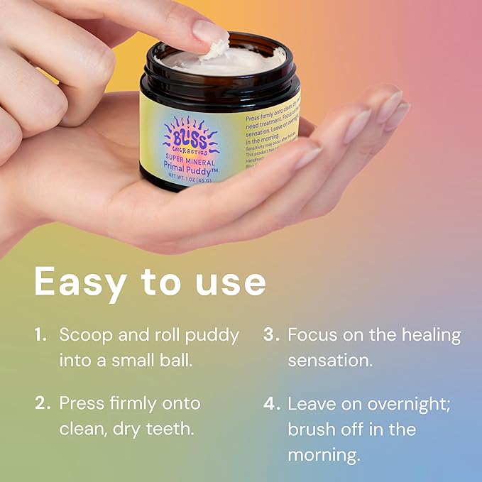 Bliss Energetics Remineralizing Tooth Puddy | Fluoride-Free with Hydroxyapatite | Remineralization | All Natural Ingredients & Preservative Free | Mineral-Rich Spot Treatment 1oz