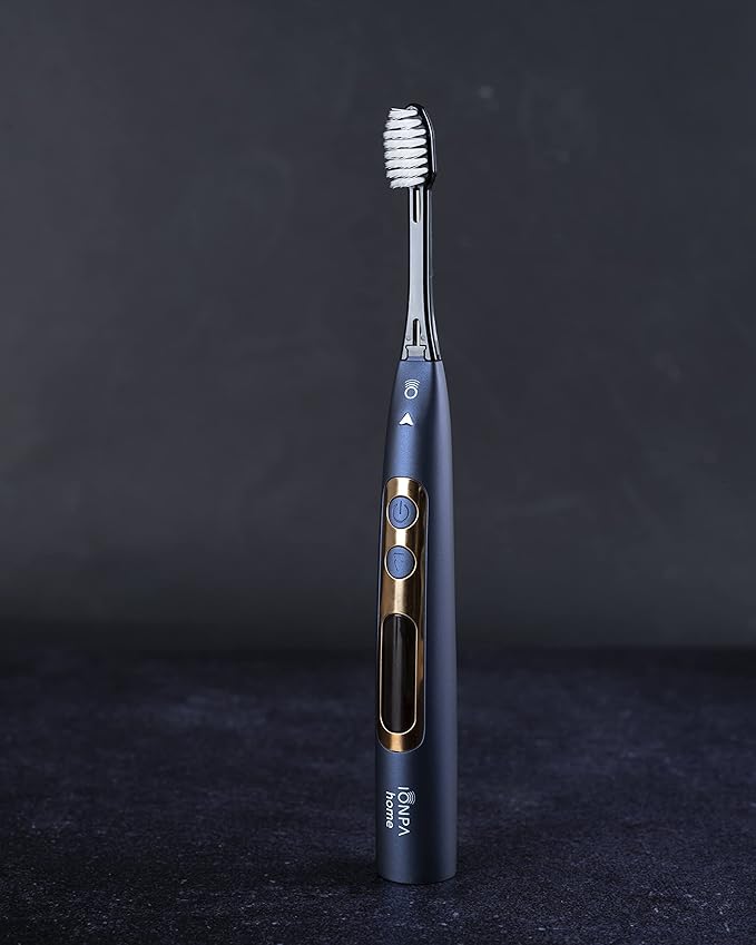 IONIC KISS IONPA DP Navy Blue Premium USB Rechargeable Ionic Power Electric Toothbrush, Brushing Timer, 4 Modes, 2 Soft Extended Filament Brush Heads Made in Japan, You hyG DP-111NB