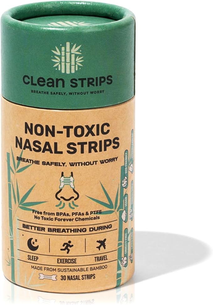 Nasal Strips for Snoring, Congestion & Sleeping - Natural & Bamboo Fiber-Made Nose Strips for Breathing - Snore Stopper & Sleep Aid to Improve Breathing - PFAs-Free Nose Tape for Sleeping - 30pcs