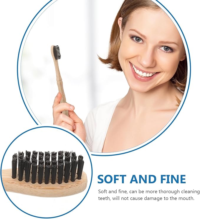 VICASKY 4pcs Toothbrush Set with Extra Soft Bristles, Black Curved Head Design, Portable Eco-Friendly Manual Toothbrushes for Adults, Travel Use, Soft Handle