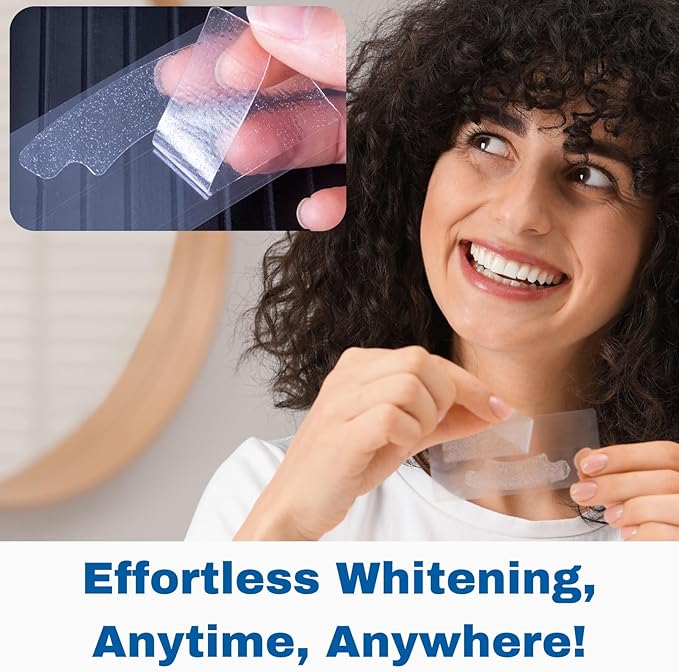 Natural Teeth Whitening Strips – Enamel Safe Gentle Whitening for Sensitive Teeth, Vegan-Friendly White Strips Without Peroxide or Bleach, 14-Day Treatment with 28 Count Supply