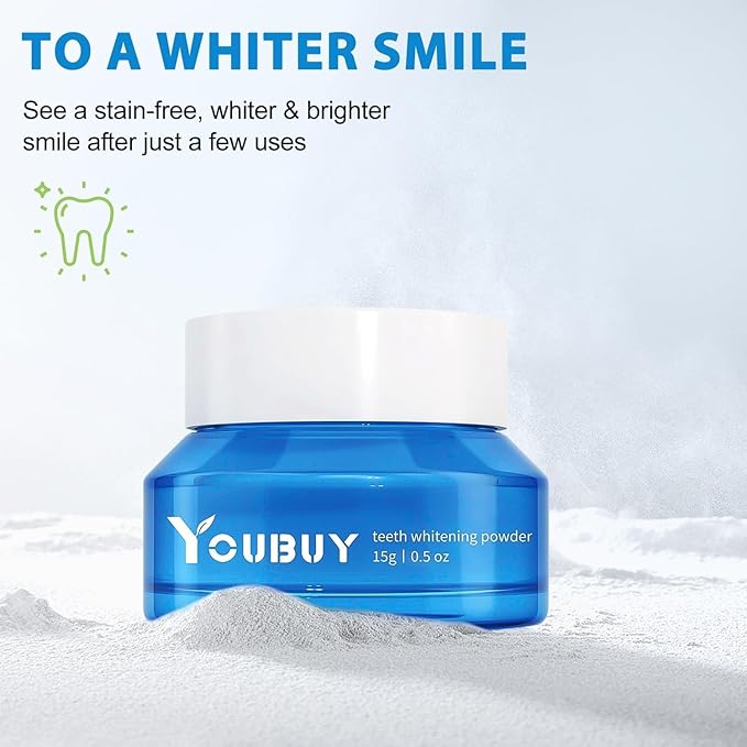 Teeth Whitening Powder, Natural Teeth Whitener, Teeth Whitening Powder Toothpaste,Whitening Tooth Powder,Instant Whitening Teeth,Stain Removal & Fresh Breath (2PCS)