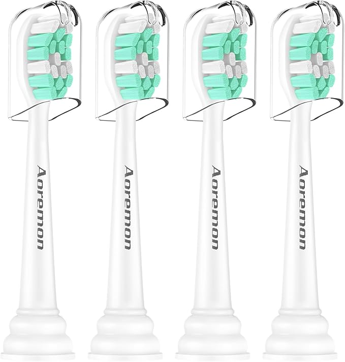 Aoremon Replacement Heads for Philips Sonicare C2 C1-4Pcs Brush Heads Compatible with All Phillips Sonicare Click-on Eltectric Toothbrush Model