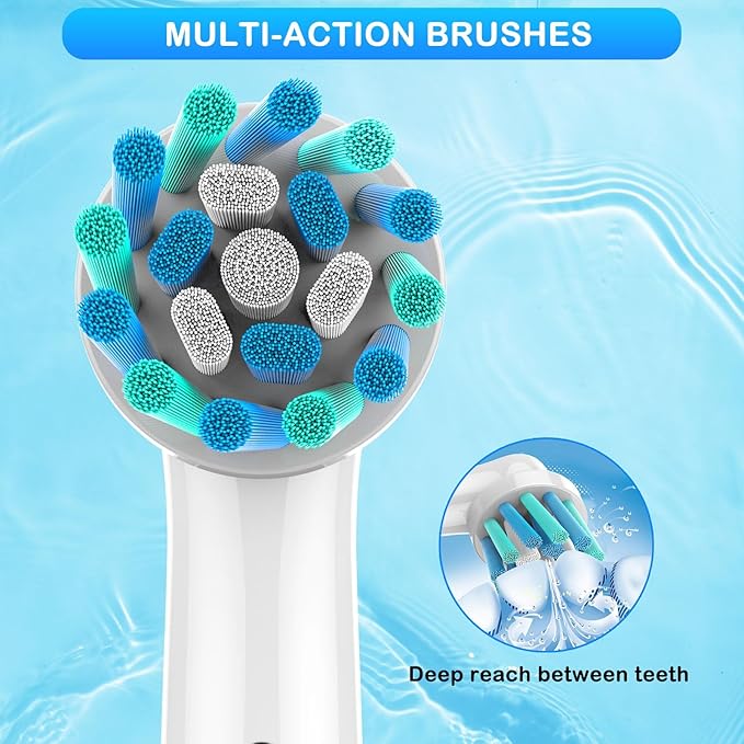 FIRIK Electric Toothbrush Heads Replacement Compatible with Oral B: 8 Pack Professional Brush Head Refills for Braun Pro 1000/3000/5000/7000/8000/9000